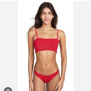 Hunza G Gigi Bikin Set in Red. NWOT. One size fits most.